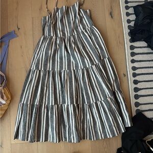 Little Bipsy Striped Midi Dress - Black and White